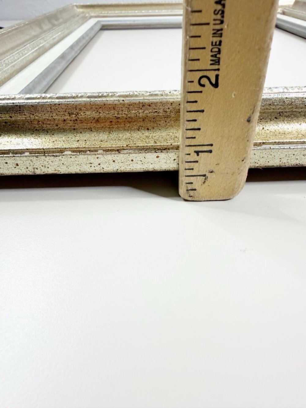 VTG Wood Silver Gold Gilded Linen Rectangle Frame 17x21.5 Fits 10.5x15.5 GUC - Picture 7 of 9